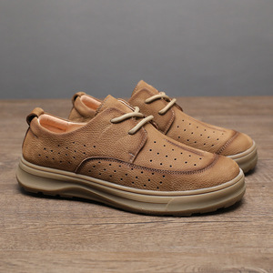 Zapatos Casuales de Alta Gama para Hombre, Formales, con Suela Suave, para Oficina, Impermeables, Ligeros, de Cuero, de Corte Bajo - Product Image 1