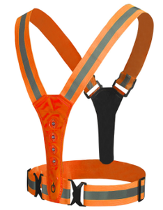 Gilet réfléchissant à LED haute visibilité pour adultes, vêtements pour le travail ou la course en extérieur, avec sangle élastique et ruban lumineux - Product Image 6