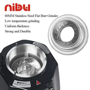 NIBU Commercial Grinding Machine Espresso Coffee Mill Machine 60mm Flat Burr Electric Coffee Grinder