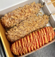 Boîte de chien de maïs à emporter imprimée personnalisée de 5 pièces avec poignée boîte de chien de maïs en papier alimentaire