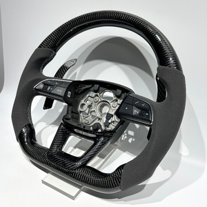 Volant sport en cuir et fibre de carbone, très demandé, pour voitures <span class=keywords><strong>Audi</strong></span> <span class=keywords><strong>Q</strong></span> C8 A1 A3 A4 A5 A6 A7 A8 B6 B7 B8 B9 C6 C7 TT R8 - Product Image 4