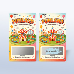 Tarjetas Rasca y Gana Personalizadas con Impresión Digital a Todo Color, Tarjetas de Regalo para Promoción de Parques de Atracciones - Product Image 2