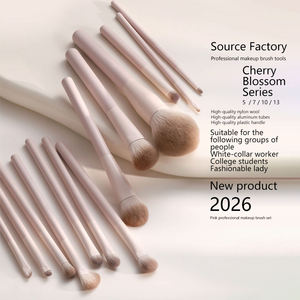 He Xue - Juego de 13 brochas de maquillaje personalizadas de color rosa, de marca propia, de alta calidad. - Product Image 3