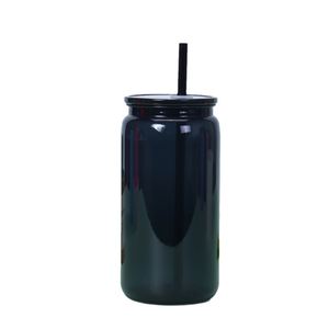 16oz Single Layer Mason Plastic Cup High-Grade Transparent Colorful <b>Reusable</b> Tumbler With <b>Straw</b> Gift Cup for Daily Use - Product Image 4