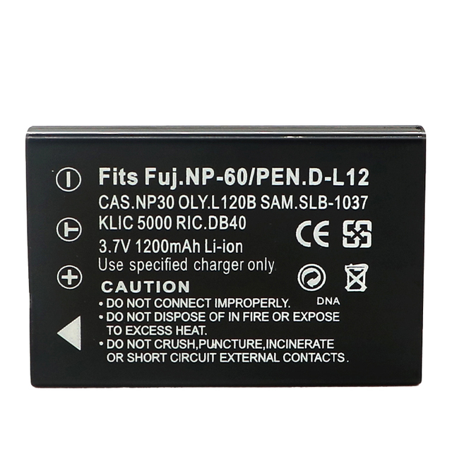 YEAH NP-30DBA, CREATIVE, KLIC-5000, LI-20B, D-LI2, NP-60 Camera Battery for CASIO, FUJIFILM, KODAK, OLYMPUS, PANASONIC, PENTAX