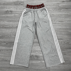 Pantalon de survêtement pour homme MICHI personnalisé, réversible, écologique, à trois bandes, double taille, style streetwear à carreaux - Product Image 2