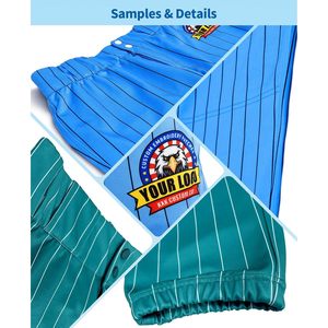 <b>Men's</b> Baseball <b>Knickers</b> Pinstripes Custom Logo Breathable Polyester Pants - Product Image 5