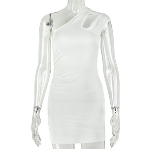 FS18521D Abito Estivo da Donna Senza Maniche in Tinta Unita - Product Image 3