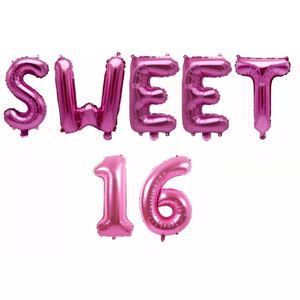 16 pulgadas dulce 16 dulces dieciséis letras Foil Banner globos para 16 cumpleaños globo celebración fiesta decoración fiesta suministro - Product Image 2
