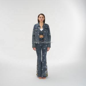 Chaqueta Casual de Mezclilla Bordada, Chaqueta Corta Informal para Mujer, Abrigos de Mezclilla - Product Image 2