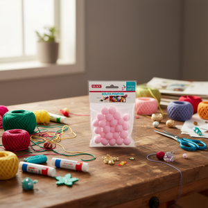 Palline Pompom Ilan 2.0 Cm Rosa 25 Pezzi per Decorazioni Artigianali - Product Image 3