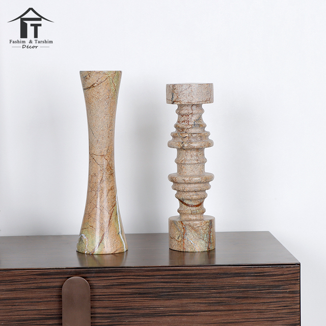 Home Living Room Interior Accessories Brown Mable Decor Show Pieces for Home Decoration Items