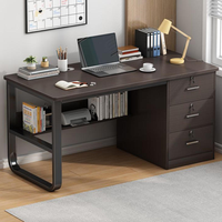 Élégant bureau d'ordinateur d'étudiant de table d'étude de ménage simple avec l'étagère et les armoires pour l'étude à la maison