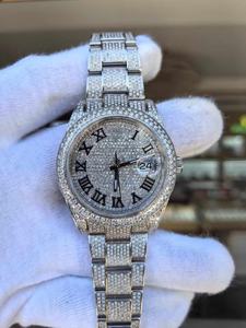 Montre-bracelet mécanique automatique de luxe haut de gamme en platine 41 mm avec mouvement à diamants et marquage de personnalisation OEM - Product Image 2