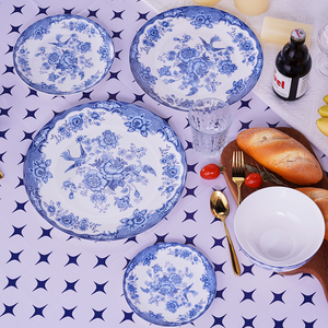 Offre Spéciale assiette en <span class=keywords><strong>porcelaine</strong></span> bleu et blanc assiette <span class=keywords><strong>de</strong></span> présentation en céramique ensemble <span class=keywords><strong>de</strong></span> vaisselle en <span class=keywords><strong>porcelaine</strong></span> fine pour le désherbage et la location et la fête - Product Image 5