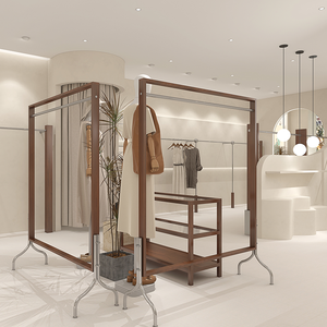 Nuovo Design semplice per la vendita al dettaglio di legno espositore per indumenti da uomo <span class=keywords><strong>negozio</strong></span> di <span class=keywords><strong>abbigliamento</strong></span> da <span class=keywords><strong>donna</strong></span> Interior Design mobili elegante <span class=keywords><strong>negozio</strong></span> di <span class=keywords><strong>abbigliamento</strong></span> - Product Image 4