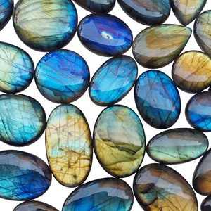 RUHAN GEMS Pierre précieuse naturelle de haute qualité, cabochon ovale en labradorite, éclat bleu, poli, jeu de couleurs, plusieurs tailles 15-20 - Product Image 4
