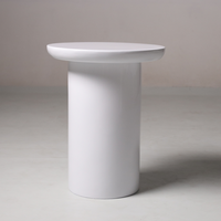 Table basse en fibre de verre blanche ronde classique moderne Mobilier de maison tendance