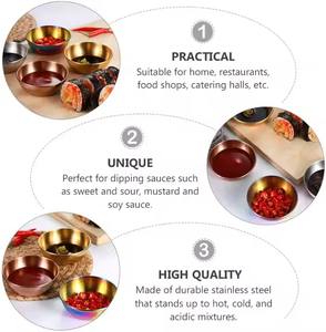 ステンレス鋼小型ボウルサービングトレイソースディッピングボウル前菜調味料レストランプレート - Product Image 4