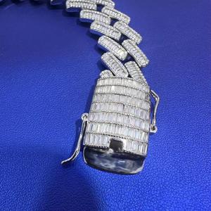 Pulsera de eslabones cubanos Moissanite Miami de plata de ley 925 chapada en oro para hombre y mujer, joyería hip hop - Product Image 2