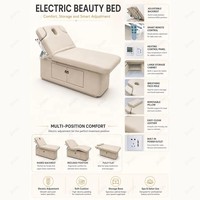 Nouveau design, lit de beauté électrique ergonomique de luxe, chaise de salon, table de soin du visage moderne, canapé de massage pour mobilier de spa et de salon