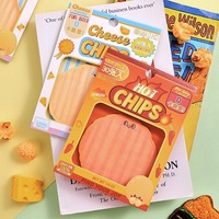 Bloc-notes adhésif en forme de chips de pommes de terre croustillantes, design créatif de dessin animé, portable et compact, en papier