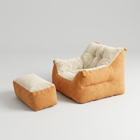Canapé paresseux compact en mousse à mémoire de forme pour adulte, fauteuil pouf convertible avec chaise longue, emballé sous vide