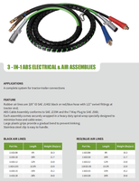Câble électrique synthétique 3-en-1 en caoutchouc de 13,5 pieds, assemblages SAE J2394/J560, prise 7 voies, service de découpe de tuyau de frein à air 3/8 ID