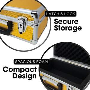 Portable Aluminum <strong>Briefcase</strong> with Zipper Closure for Graded Sports &amp; Trading Cards Card Case &amp; Slab <strong>Storage</strong> <strong>Box</strong> - Product Image 5