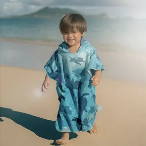 Soleil été séchage rapide enfants enfants poncho serviette de plage porter changement tissu