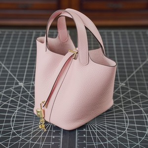 Sac seau en cuir véritable pour femme, en cuir de vachette pleine fleur, style panier, polyvalent - Product Image 4