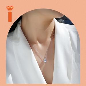 قلادة موسانيت VVS1 GRA مطلية بالذهب الأبيض من الفضة الإسترلينية عيار 925 للنساء بالجملة - Product Image 4