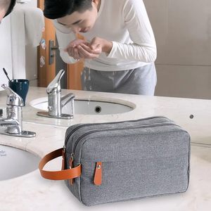 Sac de toilette de voyage pour homme en tissu Oxford, grand format, avec fermeture éclair, résistant à l'humidité, pour maquillage et soins de la peau - Product Image 4
