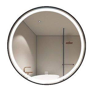 Thông minh khung kính cảm ứng chuyển đổi Dimmable <span class=keywords><strong>LED</strong></span> ánh sáng chiếu sáng treo tường phòng tắm trang điểm gương thiết kế hiện đại thương mại nước ngoài - Product Image 1