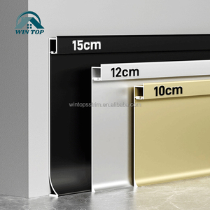 Win Top LED Rodapié Aleación de aluminio Pared Zócalo Piso Led Pateando Pie Línea Perfil 12cm Rodapié 15cm de altura alta - Product Image 1