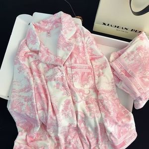 <span class=keywords><strong>Pigiama</strong></span> da <span class=keywords><strong>Donna</strong></span> Autunno Inverno Termico Ispessito in Velluto Isola, Completo a Maniche Lunghe di Lusso <span class=keywords><strong>Leggero</strong></span> di Alta Gamma con Stampa a Inchiostro della Giungla - Product Image 3