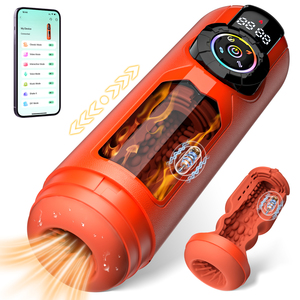 Godet de masturbation vibrant et aspirant à commande par application, masturbateur masculin télescopique chauffant, vagin de poche automatique, jouets sexuels pour hommes - Product Image 1