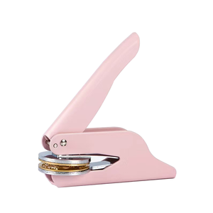Embosseur de livres, <span class=keywords><strong>tampon</strong></span> à embosser manuel, 2 disques vierges, pour usage bureautique, conception personnalisée, enveloppes, serviettes - Product Image 2
