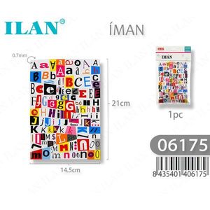 Aimant imprimé Ilan 14,5x21cm, lettres colorées pour la décoration de la maison - Product Image 1