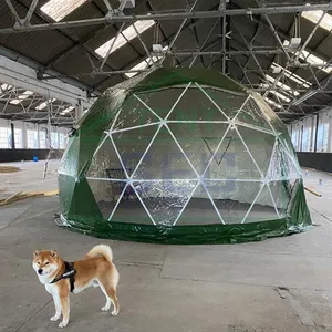 Green Waterproof PVC Winter Igloo House Camping Hotel Garden Party Event Geodesic Tent Luxury 10m Outdoor dome with Shower Room