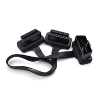 Cable Extensor OBD Plano y Delgado de 16 Pines, Conector Divisor en Y de 16 Pines ELM327 Macho a Doble Hembra, Cable de Extensión OBDII