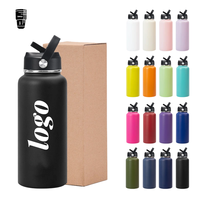 Bouteille d'eau isotherme personnalisée pour la gym, thermos beige, gourde en acier inoxydable, gourde noire, bouteille d'eau sous vide unie pour impression