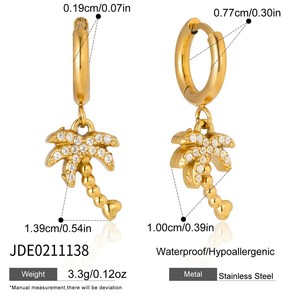 ต่างหูทรงหยดน้ำลายทะเล สแตนเลสชุบทอง 18k รูปปลาดาวและเปลือกหอย เครื่องประดับฤดูร้อน - Product Image 4