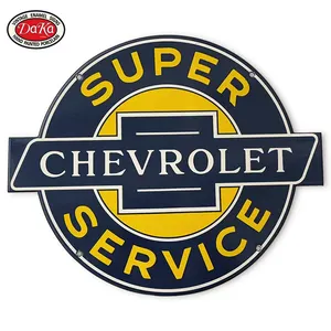 Auto Auto Super Service Benzin Chevorlet Porzellan Emaille Zeichen platte