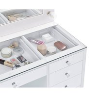 Meubles de maison en bois coiffeuse design de maquillage miroir avec tiroir ensemble meubles modernes blancs mesa