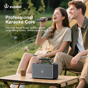 Xdobo Bmtl Bold Mini Haut-parleur de fête sans fil avec micro RGB 80W, batterie externe portable pour événements en extérieur et <span class=keywords><strong>karaoké</strong></span> - Product Image 6