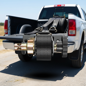 Sangle de fixation de cargaison avec boucle, 3,8 cm de large x 2,3 m de long, en nylon noir, avec double crochets en J, lot de 4, capacité de charge de 227 kg - Product Image 2