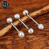 G23 Titanium Tongue Stud Body Piercing Jewelry Diamond Industrial Earrings for Women Fashion Piercing Jewelry Breast Nipple Stud