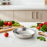 Plateaux de service alimentaire en acier inoxydable argenté écologiques de plusieurs tailles, assiettes de service profondes, plateaux de dîner plats épaissis pour la cuisine