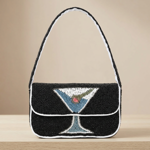 Bolso de hombro estilo bohemio con cuentas para mujer, bolso de mano para fiesta, compras o noche, bandolera hecha a mano con cremallera - Product Image 1